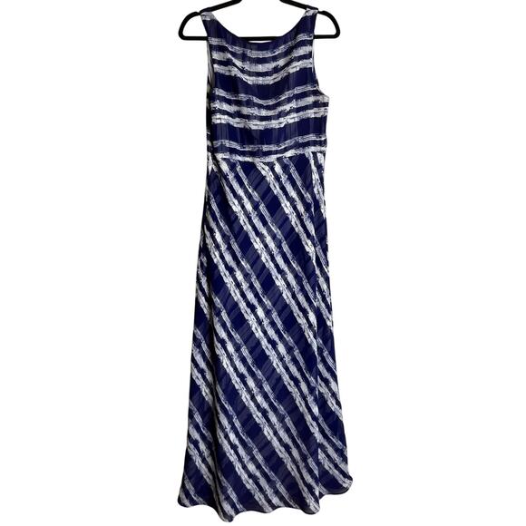 Esprit De Corp Sheath Dress Women 11 / 12 Blue White Sleeveless VTG Nautical - Picture 2 of 8